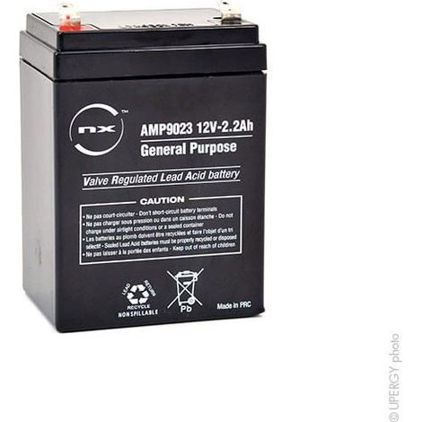 NX – Batterie plomb AGM 12V 2.2Ah – Technologie étanche – Dimensions 70x47x105mm – Poids 0.8kg pour usage intensif (1/3)