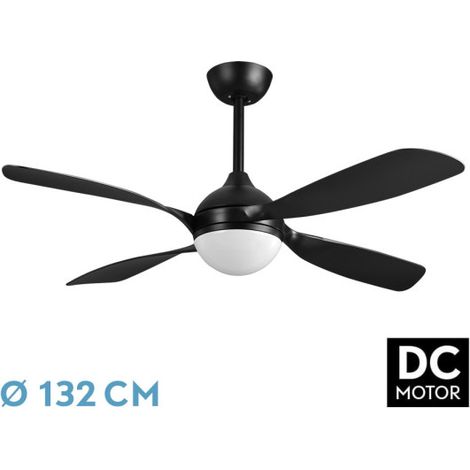Ventilador Dc Livorno 30w 3250lm Negro 132d 4aspas 3000k,4500k,6000k, Remoto+ Temporizador+ Memoria (1/2)