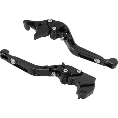 1 paire de leviers d'embrayage pliants réglables, poignée de frein de moto de remplacement pour Suzuki GSXR600 GSR600 SFV650 noir (1/5)