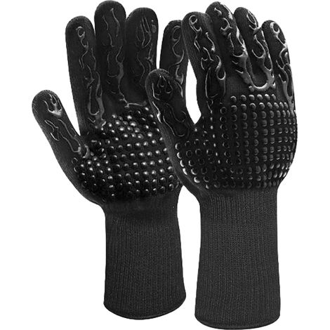 Gants De Cuisine - Résistants À La Chaleur Jusqu'à 500 °C - Antidérapants En Silicone Alimentaire - Protection Poignets Longs 37 Cm - Pour Four Grill Barbecue - Par 2 (1/5)