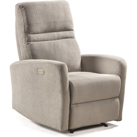 Fauteuil relax électrique en microfibre couleur Gris clair - Longueur 77 x Profondeur 84 x Hauteur 109 cm (1/4)