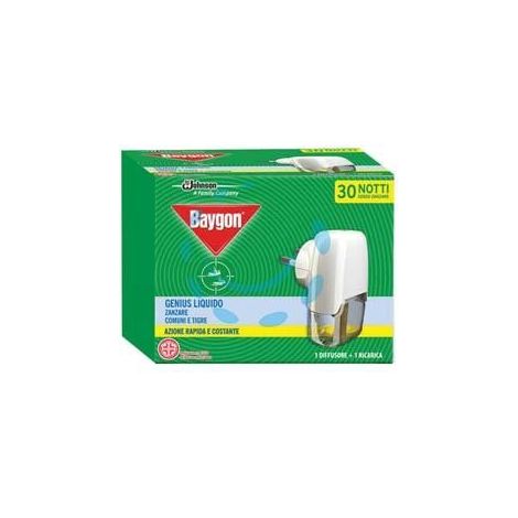 ELETTROEMANATORE BAYGON GENIUS BASE + RICARICA LIQUIDA 30 NOTTI