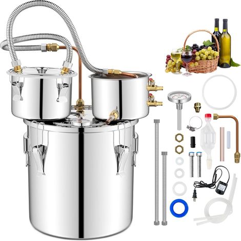 COSTWAY Moonshine Still Distiller 3 Pots 22L Stainless Steel Water Alcohol Distiller (1/5)