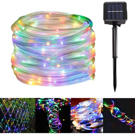 Copper Wire Solar LED Lights Outdoor Waterproof String Lights Christmas Tree Garden Lights 12M Color