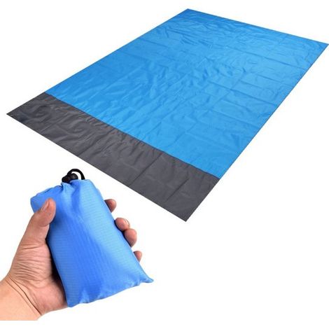 Esterilla de playa, Impermeable, Sin arena, 200,6 x 210,8 cm, Ligera, Plegable, Para playa, picnic, camping, 1 pieza, Multicolor (1/5)