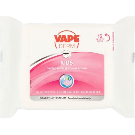 Salviette repelentes Vape Derm bambini 15 pz