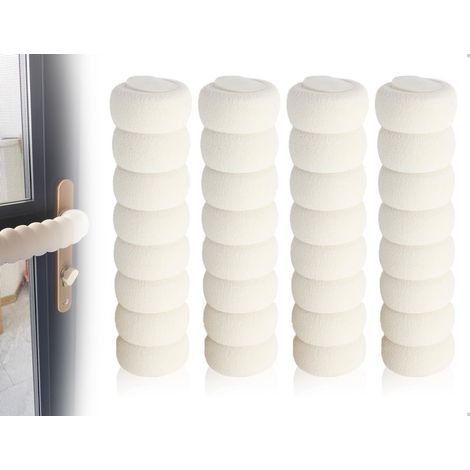4 - Butoir de poignée - Mousse EVA - Protection mur et meuble - Installation sans outil - Blanc - 3x13,5cm (1/5)