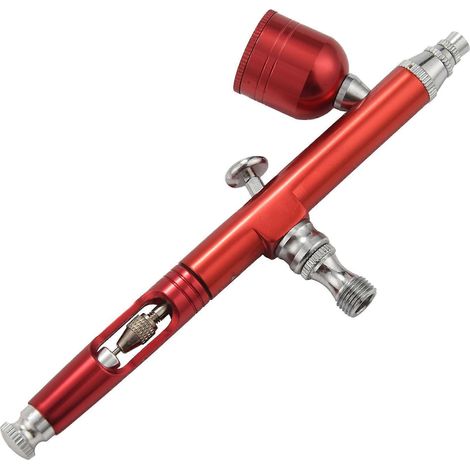Aérographe à double action par gravité, buse de 0,3 mm avec clé et paille rouge -- (1/5)