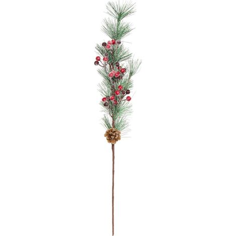 Branche décorative de Noël sapin enneigé et baies H. 65 cm - Feeric lights & christmas (1/2)