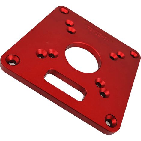 Plaque d'insertion en aluminium rouge pour table de défonceuse universelle, plateau rabattable pour établis de menuiserie (1/2)