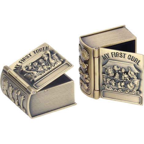 Écrin à dent de lait en métal gravé, finition polie exquise, coffret souvenir durable pour bébé, motif délicat, boîte précieuse. (1/5)