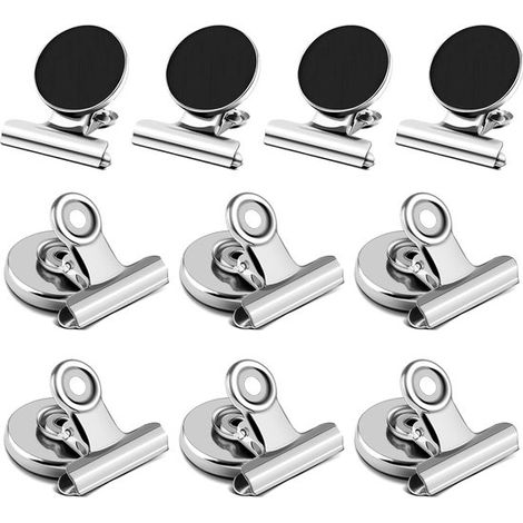 Magnetische Clips, Kühlschrankmagnete, geeignet für Zuhause, Büro und Schule (silber, 10er-Packung) (1/5)
