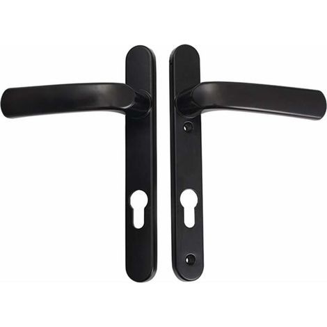 Lot de 1 paire de poignées de porte extérieures en PVC noir, poignée à ressort, double vitrage (1/3)