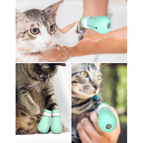 Chaussures anti-rayures pour chat, sac de toilettage, protecteur de pattes d'animaux pour le bain, 4 pièces/ensemble (1/5)