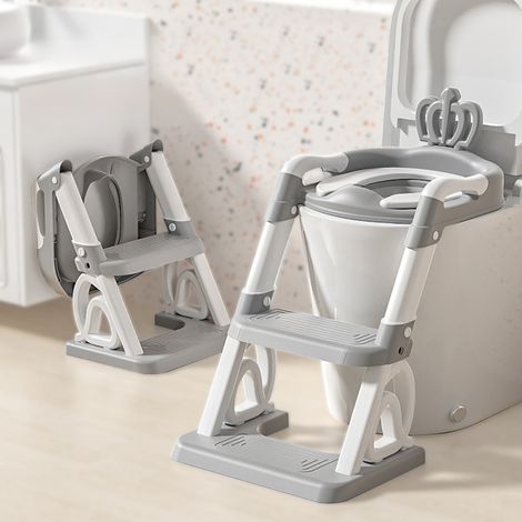 Magicfox – Réducteur WC enfant pliable avec marches réglables – Coussin doux PVC imperméable – Protection anti-éclaboussures – Pour toutes toilettes (1/5)