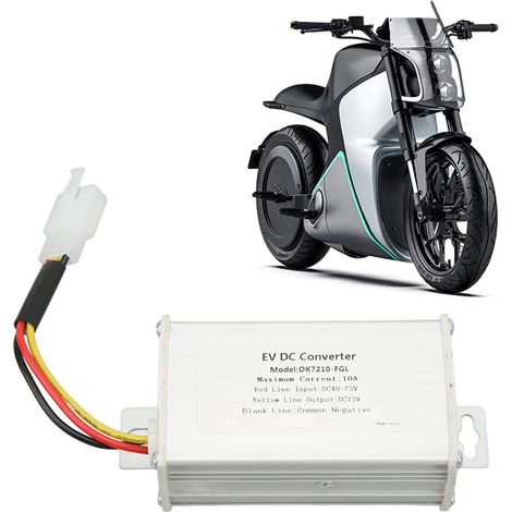 Convertisseur abaisseur de tension CC pour véhicules électriques 48V-72V vers 12V 10A (étiquette en anglais) (1/5)