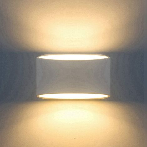 Appliques Murales en Platre 7W Vers le haut et vers le bas, LED Lampe Moderne Intérieur de Platre Chauffent Blanc pour Salon chambre cuisines (1/4)