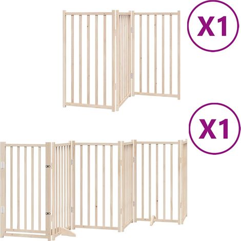 Maison Exclusive - Cancello per Cani con Porta Pieghevole 9 Pannelli 450 cm Pioppo