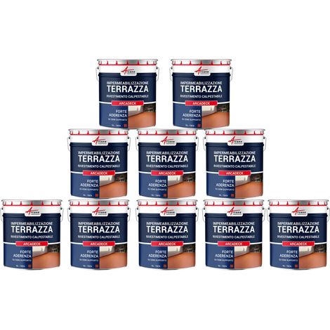 Guaina liquida calpestabile, Guaina per terrazzi calpestabile, impermeabilizzazione con ARCADECK - 10 x 10L Tegola - ARCANE INDUSTRIES (1/5)