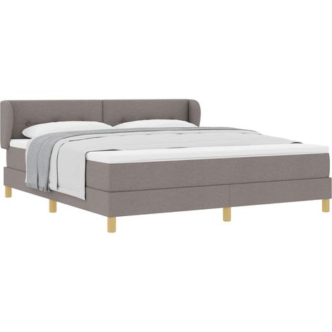 Maison Exclusive - Lit à ressorts avec tête de lit Taupe 180 x 200 cm tissu (1/5)