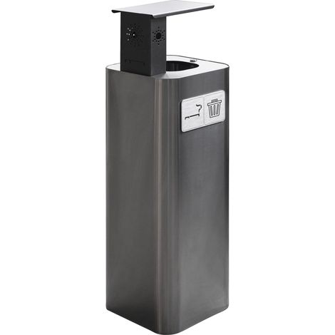 Pattumiera Per Raccolta Rifiuti 30x30xh102 cm In Acciaio Inox con Copertura Superiore Lucido (1/2)