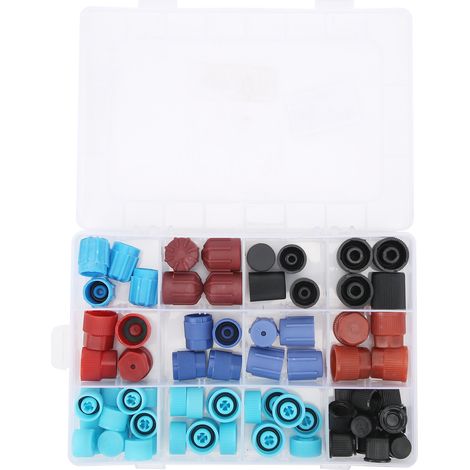 Ortviai Capuchons de valve de climatisation pour voiture – 77 pièces en ABS résistant, diamètres M8/M9/M10/1/4"/1/8"