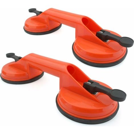 Suction cup handle, suction cup lifting capacity 60kg, double glass window suction cup with 2 suction cups Orange (1/5)