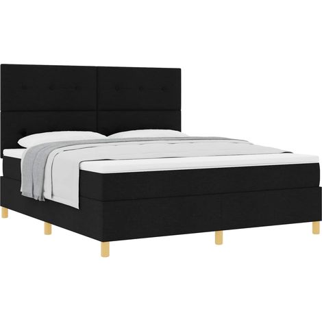 Maison Exclusive - Boxspringbett mit Matratze Schwarz 180 x 200 c
