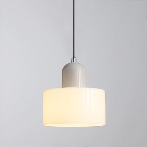 Suspension nordique en verre avec câble ajustable, luminaire de plafond moderne E27 pour îlot de cuisine, chambre, table à manger, blanc et orange (1/5)