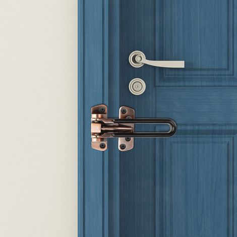 Boucle de verrouillage antivol en alliage de zinc, verrou de sécurité pour porte intérieure, verrou de sécurité pour chambre d'hôtel (1/5)