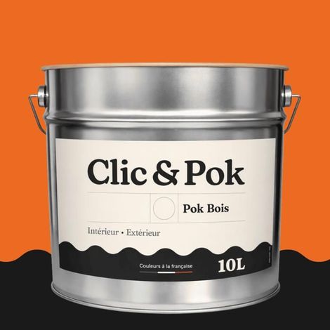 Peinture Bois Extérieur – POK BOIS - 10L - RAL 2008 - Orangé rouge clair- Résistante aux intempéries - Ne s'écaille pas (1/4)