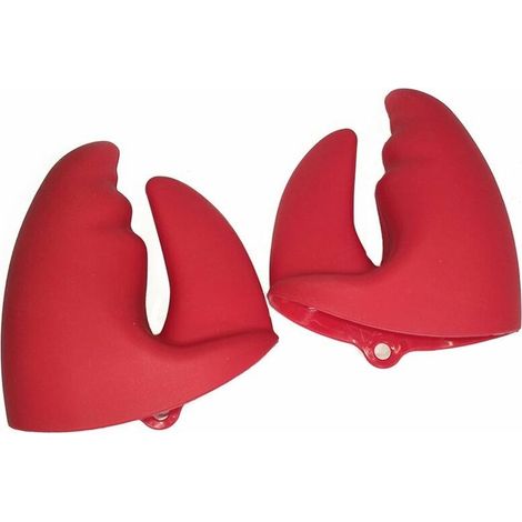 Gants de cuisine en silicone résistant à la chaleur et antidérapant, maniques, rouges (1/4)
