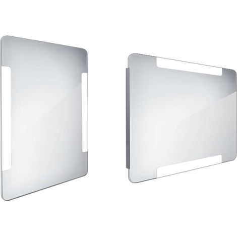Nimco Espejos - Espejo LED iluminado para cuarto de baño 60x80 cm, redondo, aluminio ZP 18002 (1/3)