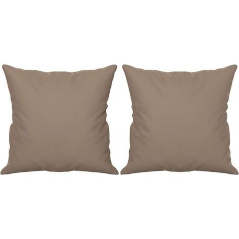 Coussins décoratifs, lot de 2, gris-brun, 40x40 cm, tissu microfibre. (1/5)