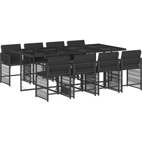 Maison Exclusive - Set da Pranzo da Giardino 9 pz con Cuscini Nero in Polyrattan (1/5)