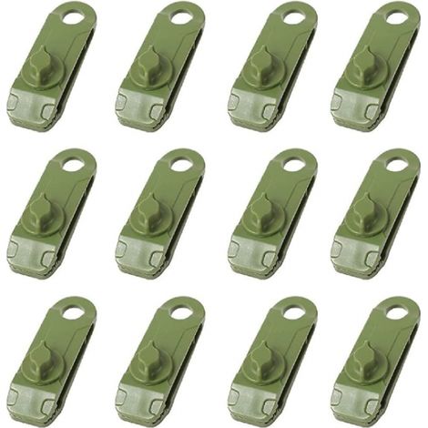 12 Stück Planenclips, Bodenklemmen, Krokodilförmige Kunststoff-Zeltclips für Campingmarkisen