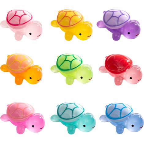 Mini figurines de tortues miniatures artisanales adorables petites, en résine tortues pour décoration de gâteaux, en résine lumineuses (1/5)