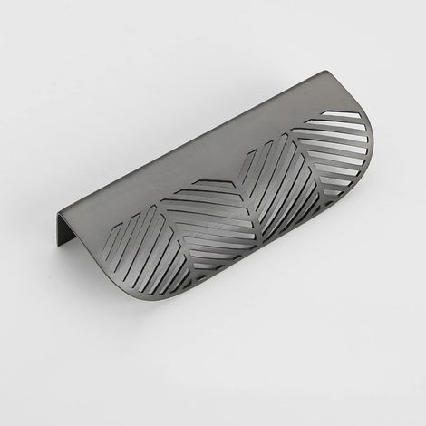 (Grande, negro) Manijas de latón con forma de hoja para gabinetes de cocina, tiradores para puertas de cajones, manijas para muebles con tornillos para baño y dormitorio (1/5)