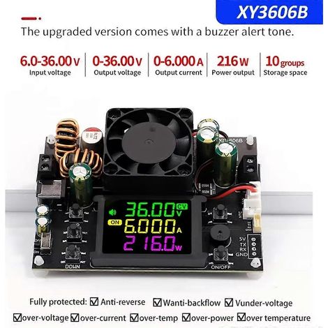 XY3606B 216W Einstellbares Spannungsregler-Netzteil + IR-Kit Buck-Boost-DC-Wandler Abwärts-Spannungs-/Strommodul (1/5)