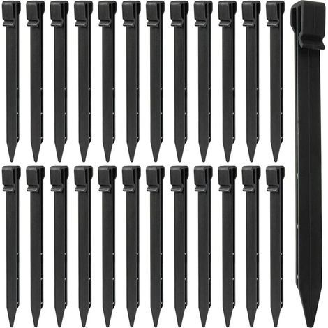 Piquets d'ancrage pour Bordure de Paysage 25 pièces , Piquets de Sol en Plastique , piquets de tente robustes , pointes d'ancrage pour tentes , planche , terrasse , bordure , jardin de pelouse , extér (1/5)