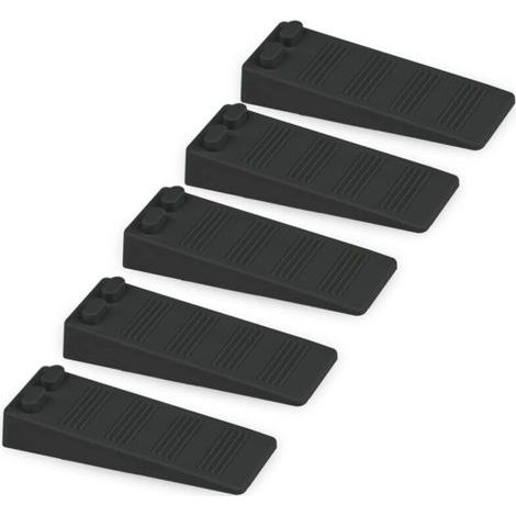 5 pièces (49,31,5 cm) cales de porte en caoutchouc souple noir, blocs antidérapants à hauteur réglable, protections de sol et de mur (1/4)