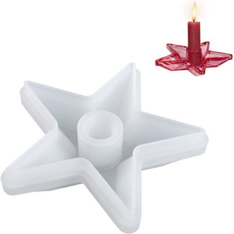 Moule Bougie,1 bougeoir à 5 branches,Moule en silicone,Bougeoir à 5 branches,Bougeoir en forme de fonderie,Moule en résine époxy (1/4)