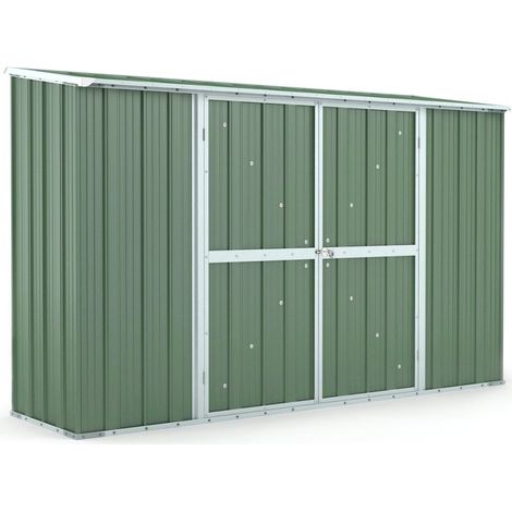 Casetta Box da Giardino in Lamiera di Acciaio Porta Utensili 307x100x192 cm Enaudi Verde (1/5)