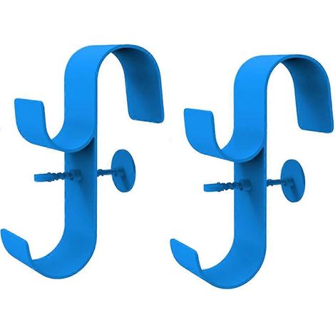 Ensemble de 2 supports de poteau de piscine larges, crochets de fixation bleus robustes (1/5)