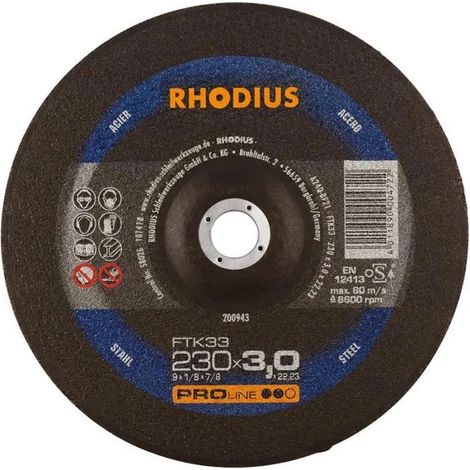Disco de corte Rhodius ftk33 230 mm 3 mm acero