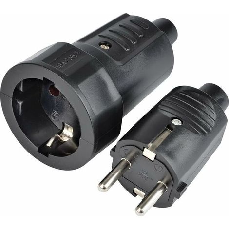 Lot de 2 Fiches Prise Femelle 250V Incassable et Stable Prise Double Jeu de Fiches Mâle et Femelle(1 pcs) (1/5)