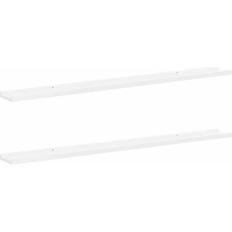 Maison Exclusive - Wandregale 2 Stk. Hochglanz-Weiß 115x9x3 cm