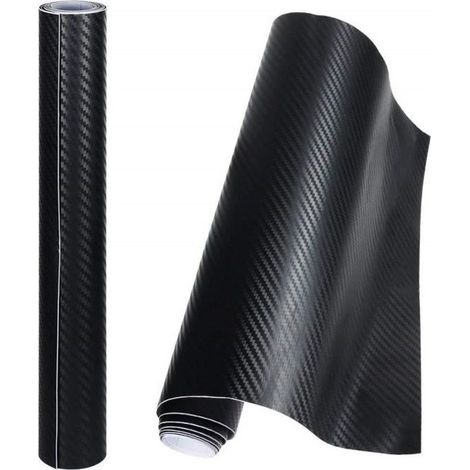 KLVGTIFS PUAnpro 2PCS 3D Film Autocollant Adhésif Vinyle En Fibre de Carbone Chaque Rouleau de 1.52m x 0.3m Pour Voiture,Ordinateu (1/4)
