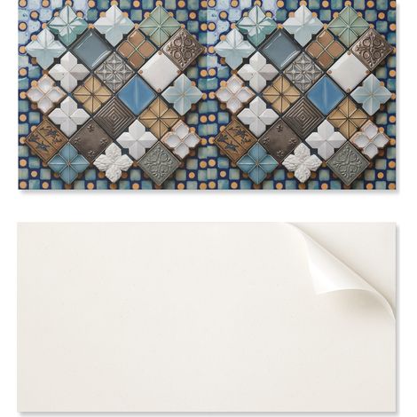 Panel de vinilo autoadhesivo - Decoraci贸n de pared para oficina 120x60 cm Dise帽o de azulejos de cer谩mica
