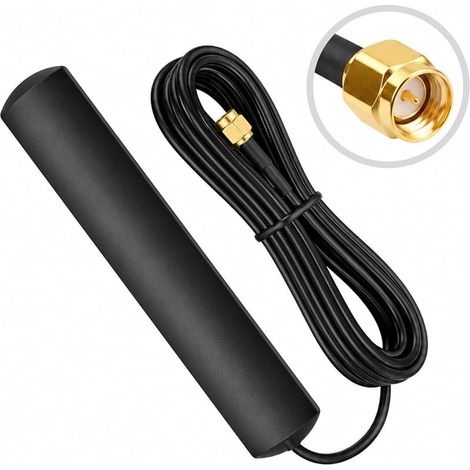 3M-Klebe-Autoantenne, 3 m, kompatibel mit DAB/DAB+ 4G LTE SMA, universell IP67, für Windschutzscheibe, Radio, GPS-Router, stabiler Empfang, verbessertes Signal (schwarz) (1/5)